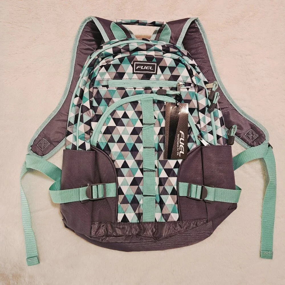 FUEL Hiking Laptop Backpack College Bookbag Travel Daypack 5 Compartments